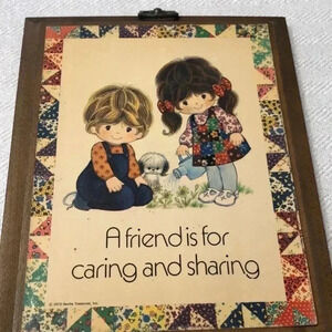 Gentle Treasures 1973 ‘A friend is for caring and sharing’ plaque.